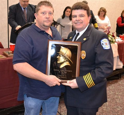 Mahaffey named Anderson County Firefighter of the Year
