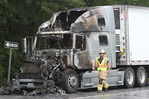 Truck fire –  Intersection of US 29 and I-85