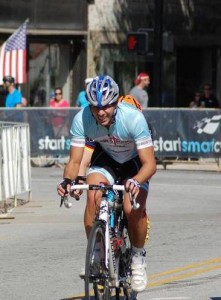 Justin Meade during a recent bike race in downtown Greenville, SC.